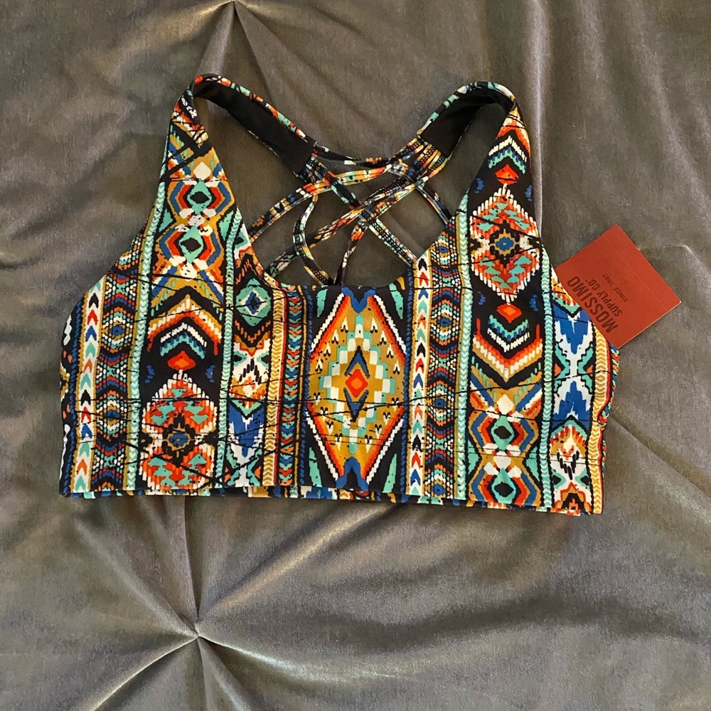 Tribal print sports bra